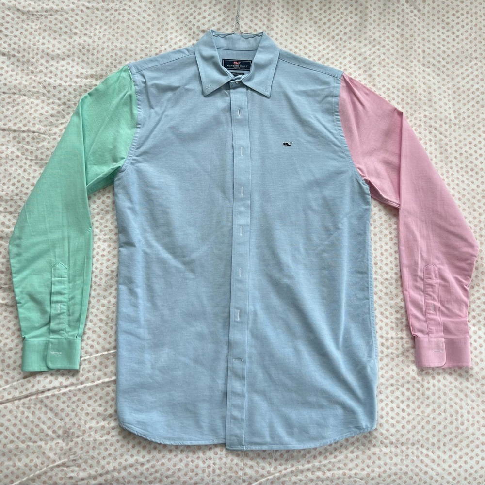 Vineyard Vines Boys Whale Button Down Shirt Youth XL (18)